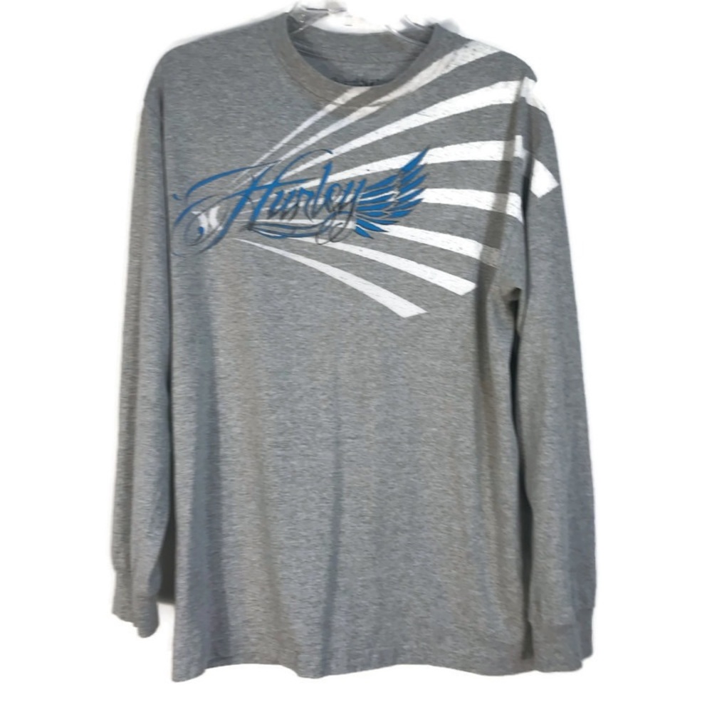 Hurley Shirt Long Sleeve Tee Grey Mens Size Medium